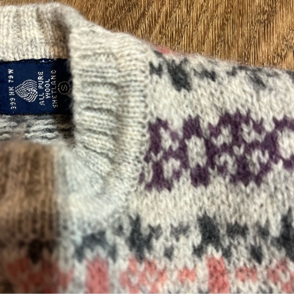 Vintage 90’s 100% Wool Sweater Vintage Wool Sweater Vintage Sweater Shetland - Picture 6 of 10